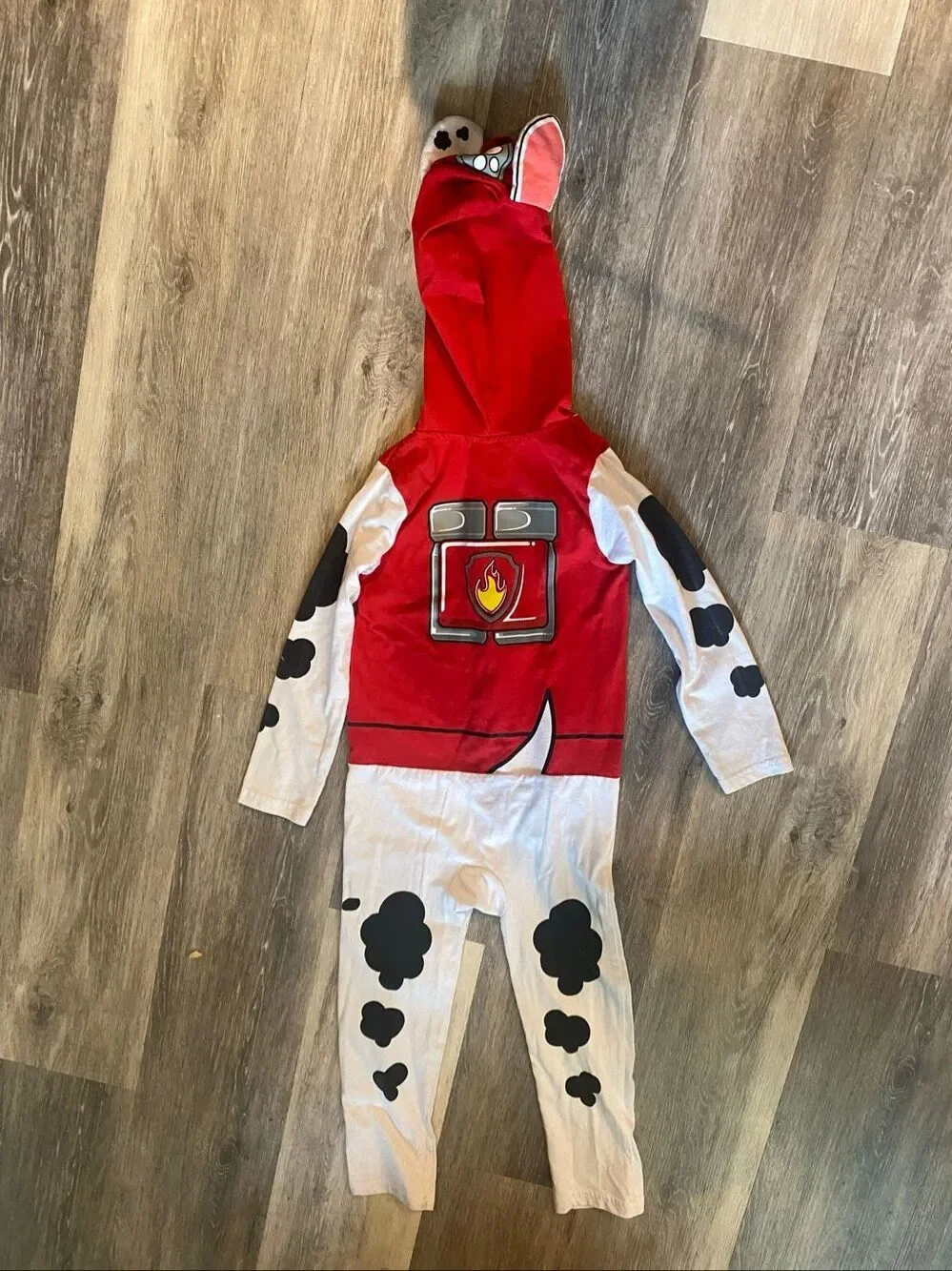Paw Patrol Marshall Costume Boys Size 5T Dalmatian Firefighter Jumpsuit Hood